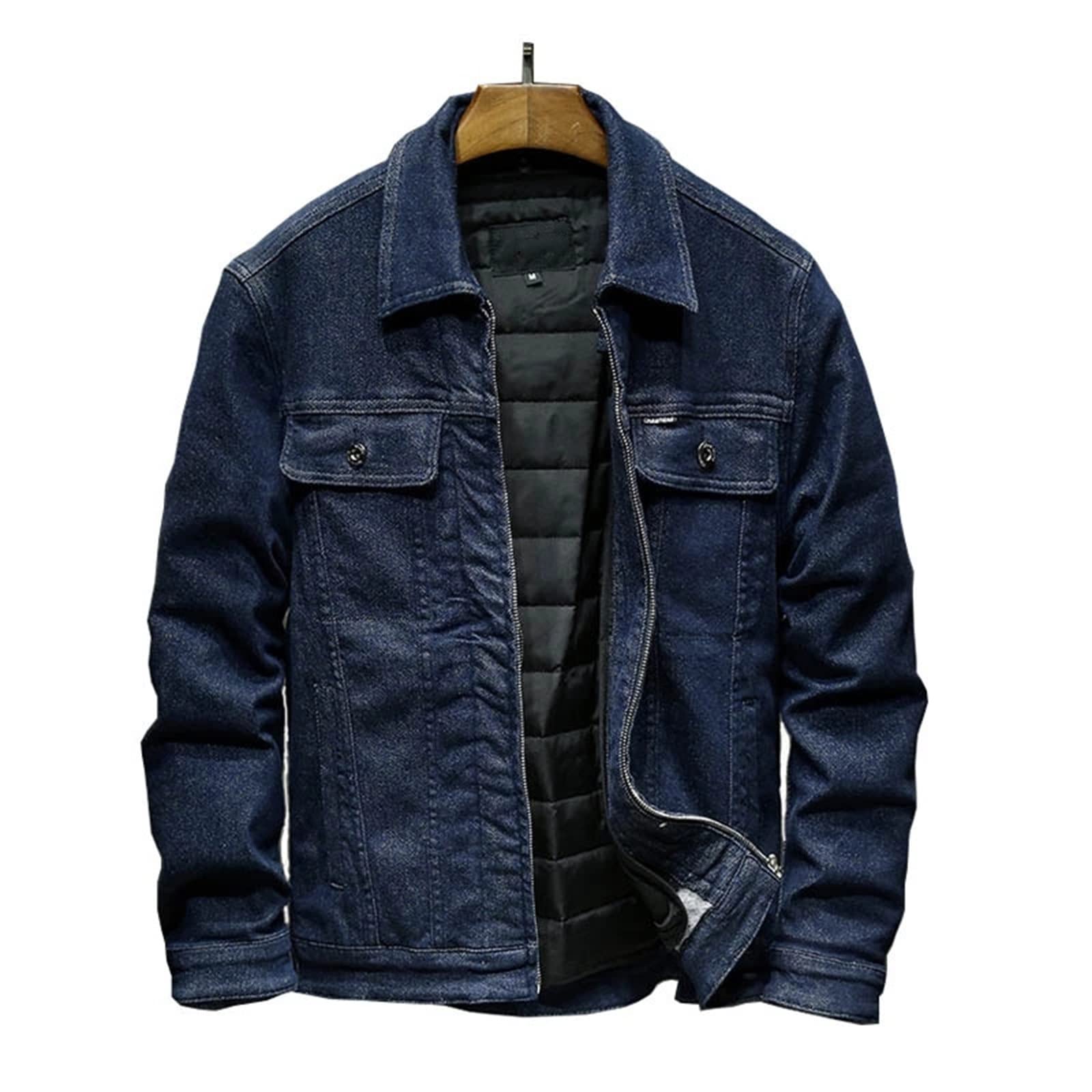 Amazon.co.jp: デニムジャケット メンズ 暖かい フリース裏地付き