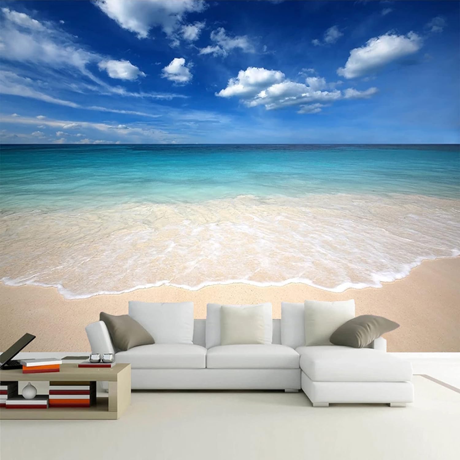 Papier Peint Personnalisé 3D Paysage de Plage pour Salon et Hôtel