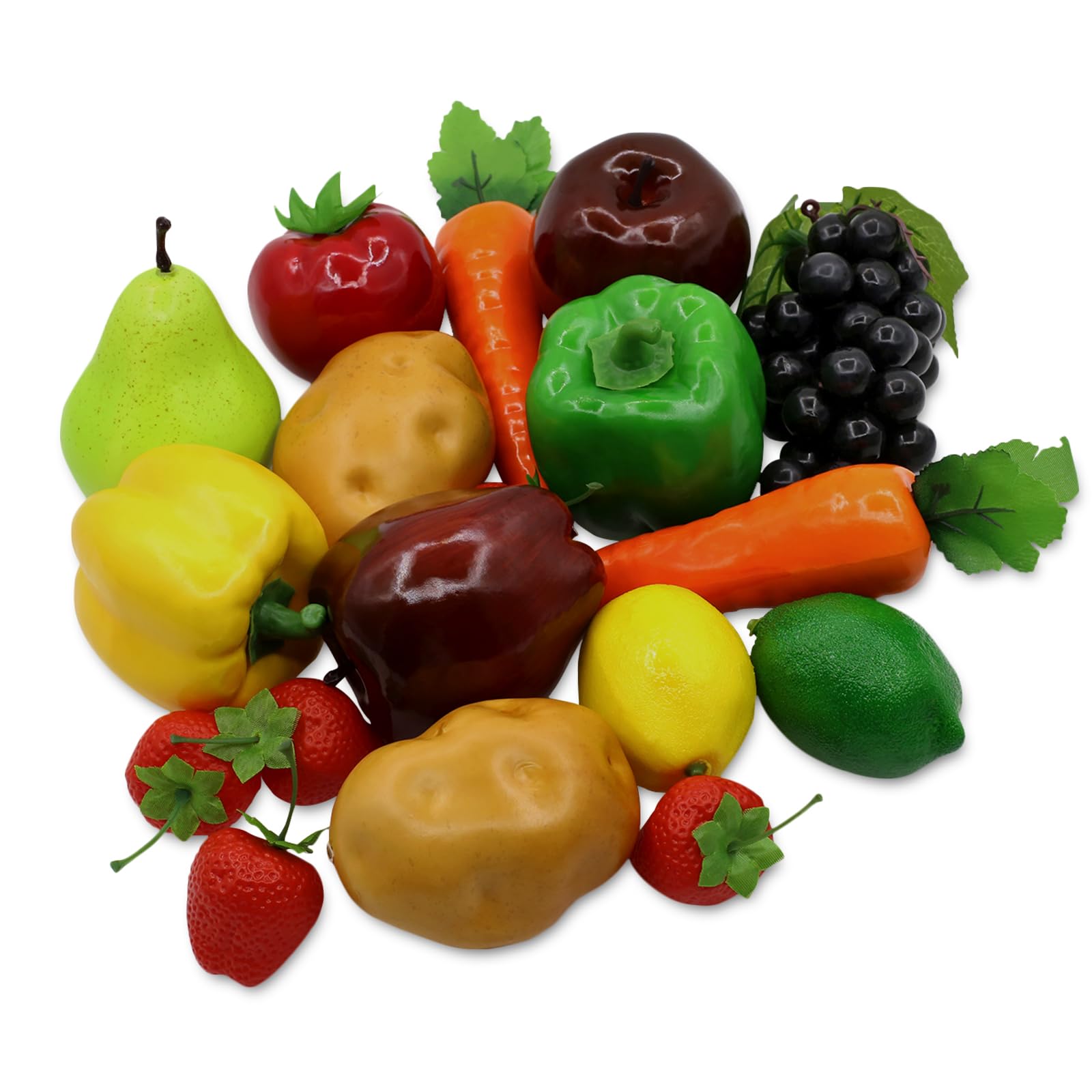 18 Pezzi Frutta E Verdura Finta - Decorazione Realistica Per Casa E Cucina