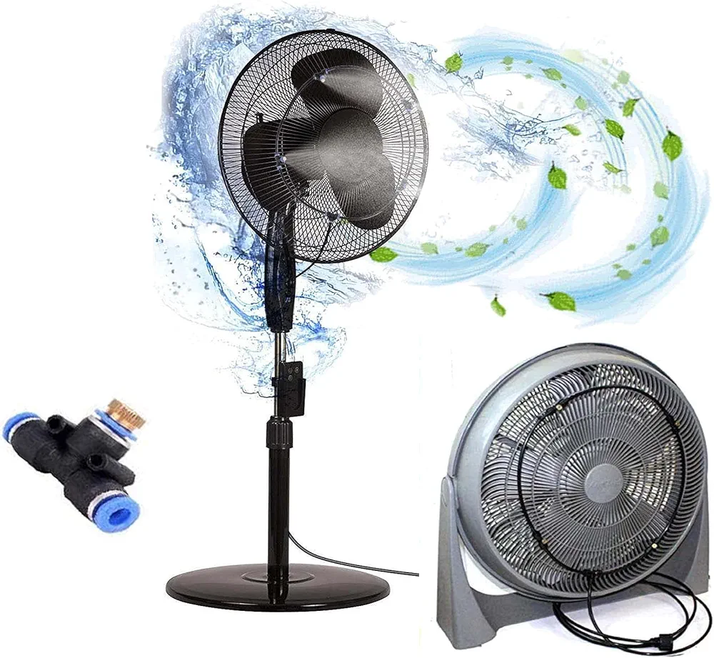 DIY Crafts Fan Water Misting Cooling System Kit Summer Sprinkler Nozzle