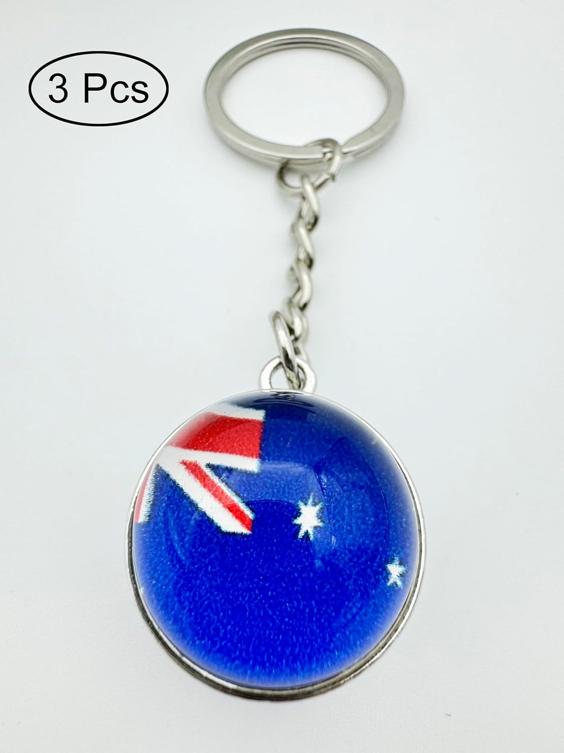 3 Pcs Australia Flag Key Chain,Cool Keychain for Car Keys, Stainless Steel Keyrings & Keychains,Used for Home Decoration, Jewelry Hanging Decorations. - Image 2