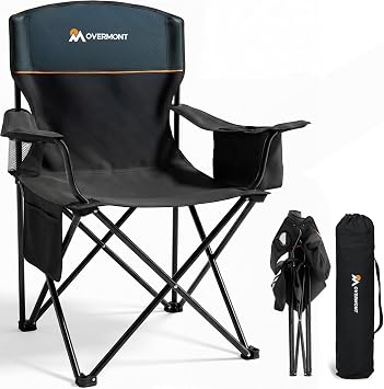 Overmont Lightweight Camping Chair for Adults - Portable with 6-Can Cooler
