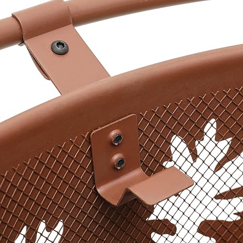 Miniatura 6 de MoNiBloom Hoguera de 32 pulgadas, diseño de hojas exteriores, parrilla redonda para barbacoa, cocina con chimenea, rejilla de carbón, cubierta de