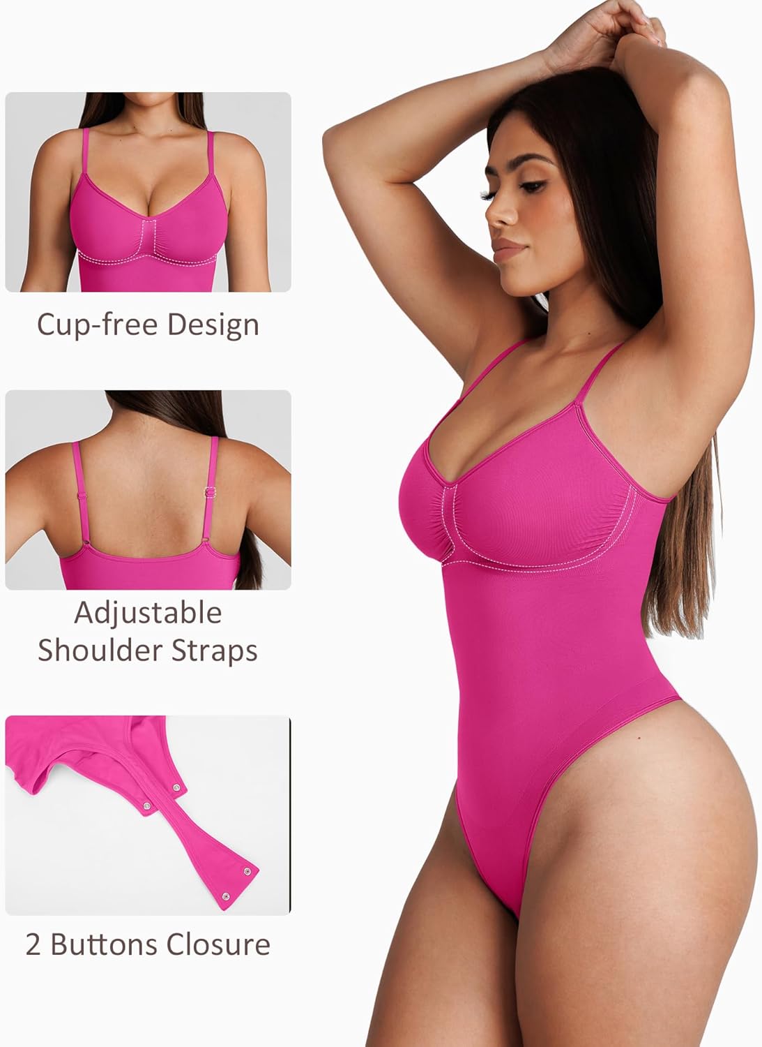 FeelinGirl Shapewear Bodysuit for Women Tummy Control Waist Bodysuit Thong Shapewear Body Shaper Going Out - Image 4