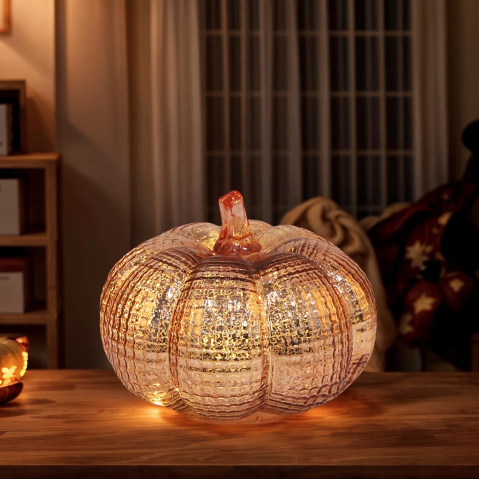 Light Up Pumpkins - Decorazione da tavolo a batteria, con timer