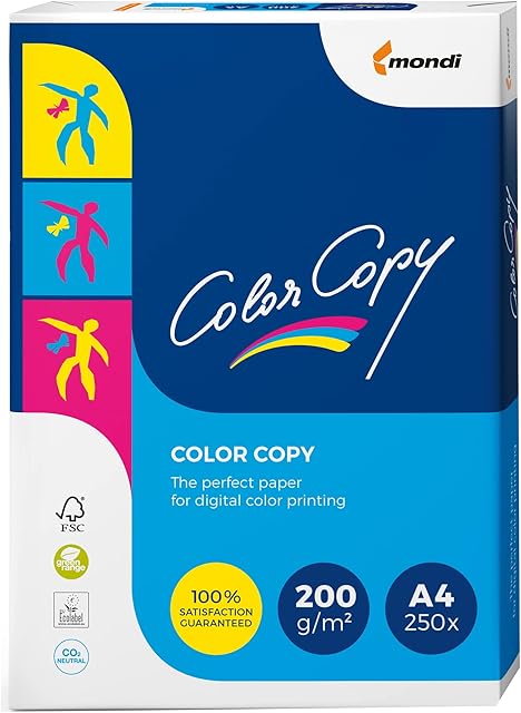 Color Copy A4 Paper - 200gsm, 1 Pack of 250 sheets, White