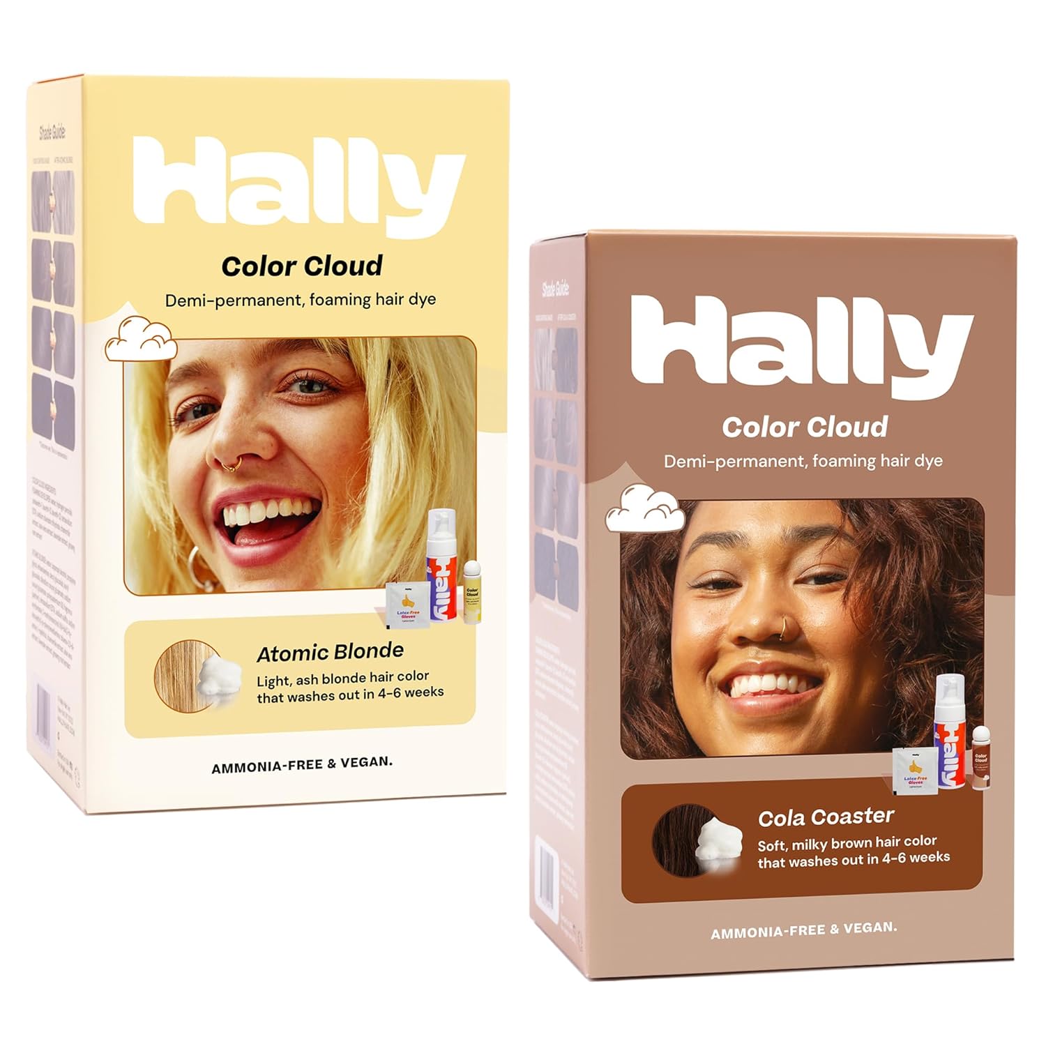 HALLY Color Cloud Bundle Foaming Hair Dye Kit Duo