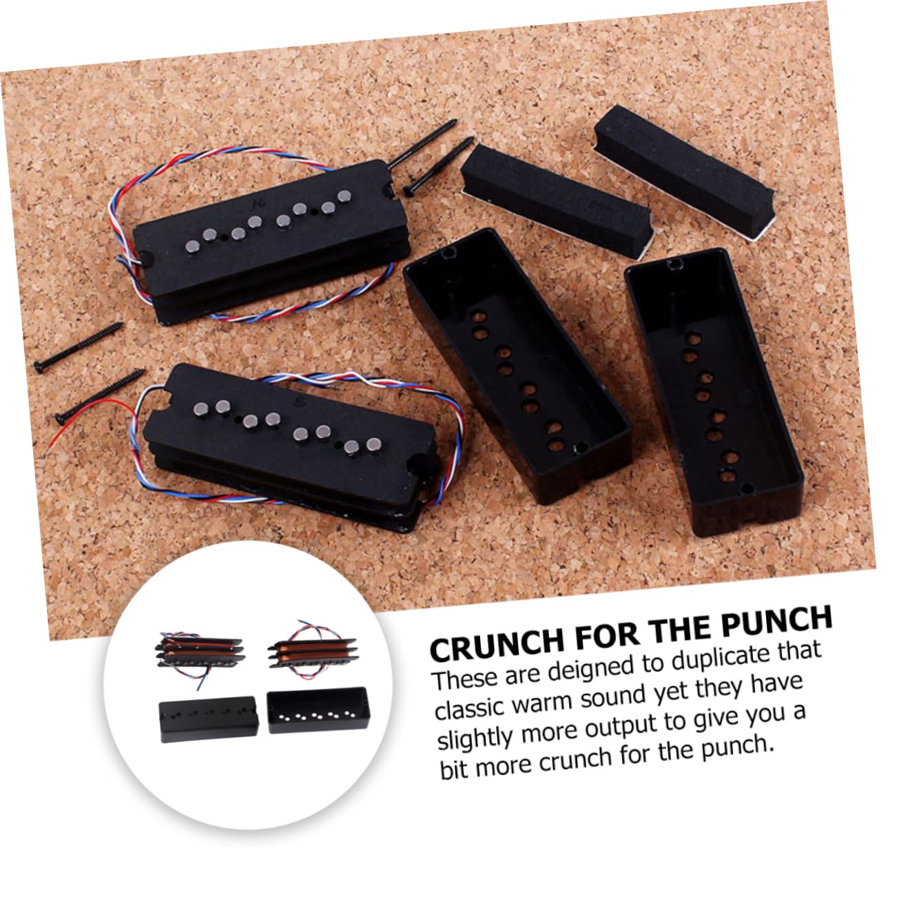 ifundom 5-string Vintage Bass Pickup Set 10 Dot Humbucker Bass Guitar Accessory Kit Materials for Diy Enthusiasts