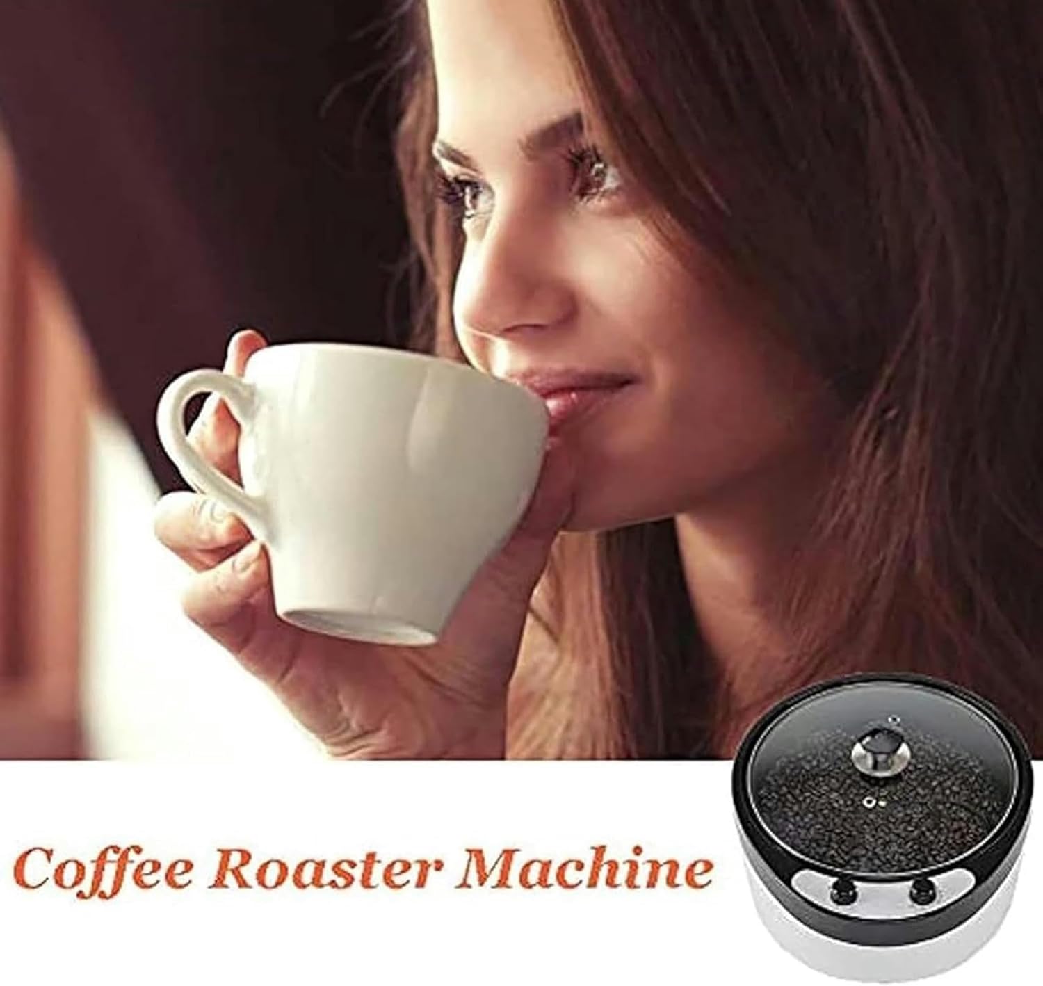 Wzglod Electric Coffee Roaster - 750g Capacity Household Coffee Bean Burner - with Timer and Temperature Adjustable Coffee Maker - Bow Stir Coffee Maker