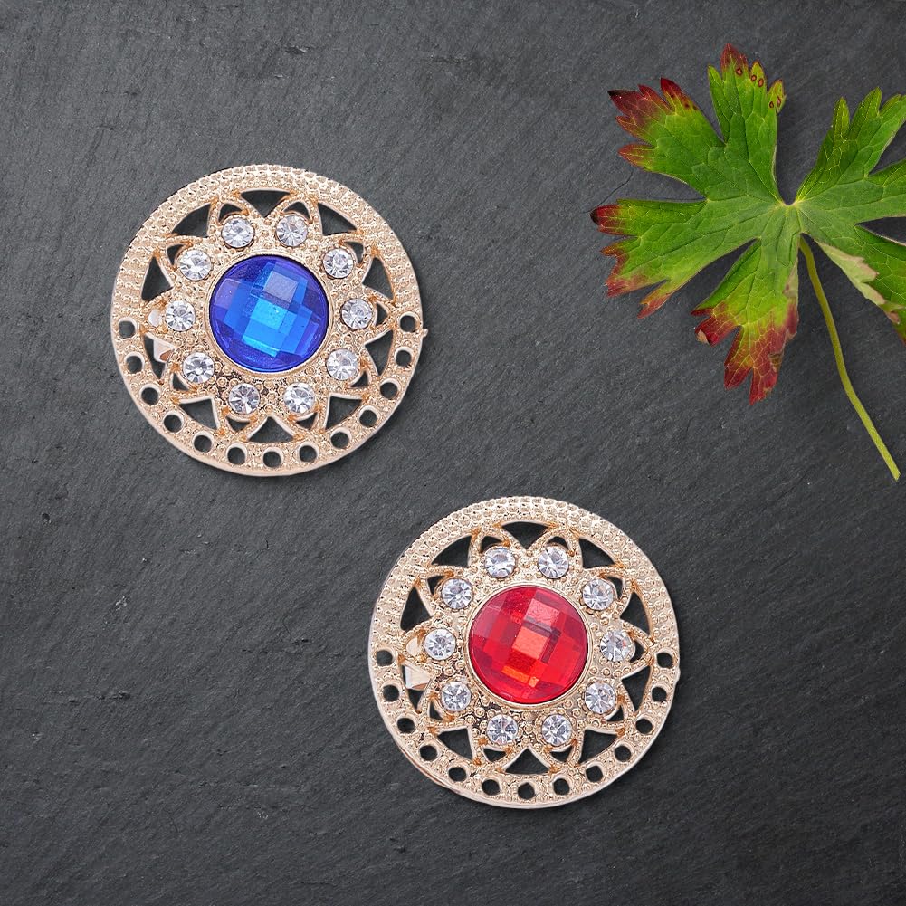 2 pz. Anelli per Cravatta Da Uomo Rotondi e Piatti con Cristalli Scintillantis CHISusura per Cravatta In Lega con Strass Lucidi Porta Anelli Accessori Set per Uomo Gioielli Da Sposa Regalo F