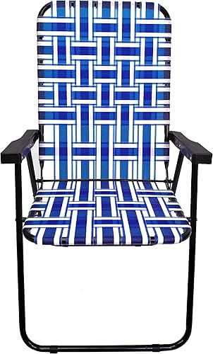 Vista 48 de EasyGo Product Portátil, diseño de respaldo alto, estilo retro, silla de malla para exteriores, patio, campamento, eventos deportivos, fácil