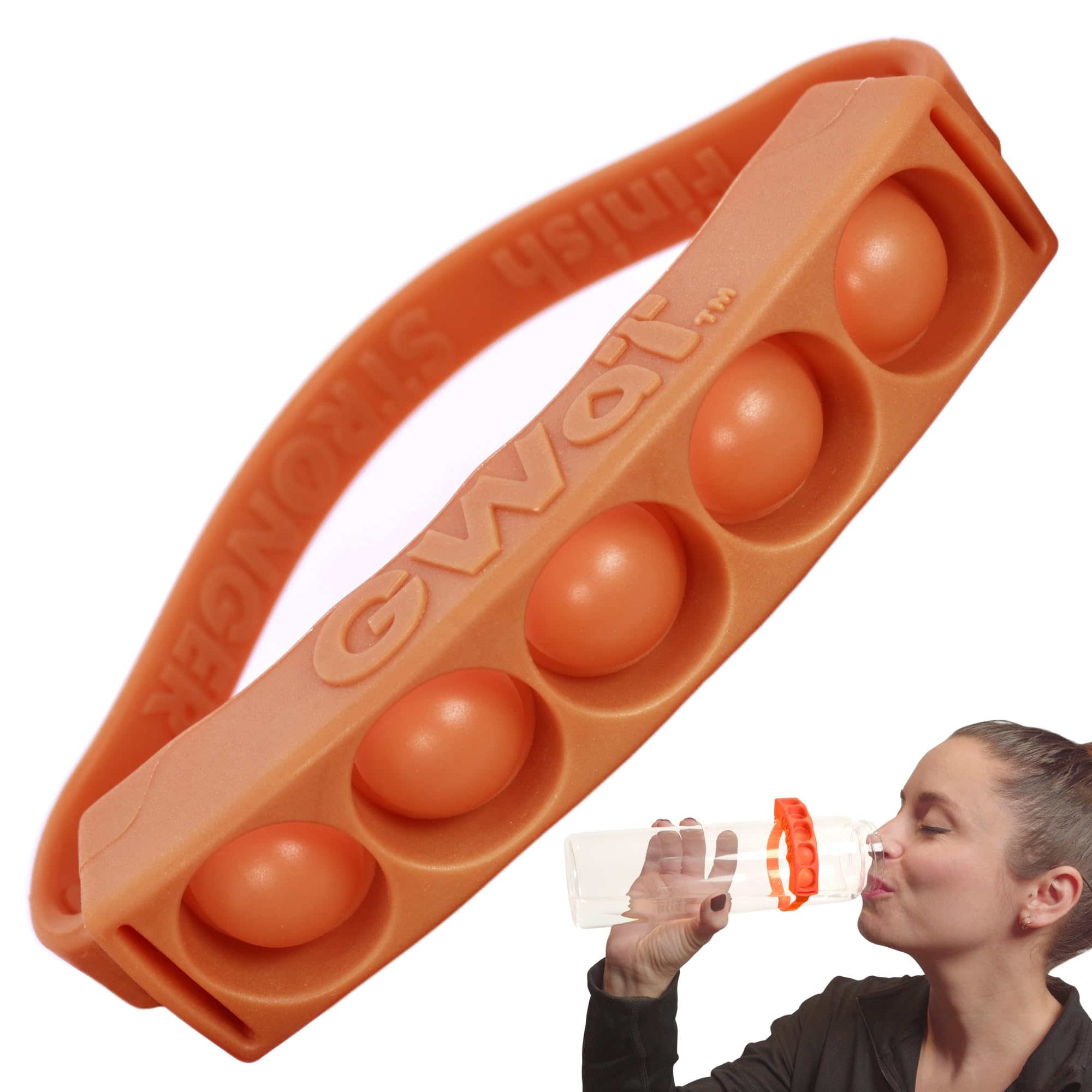 GWaT Water Bottle Hydration Tracker - Daily Water Reminder & Goal Setter - Reusable Silicone Band for Fitness, Weight Loss & Hydration Tracking