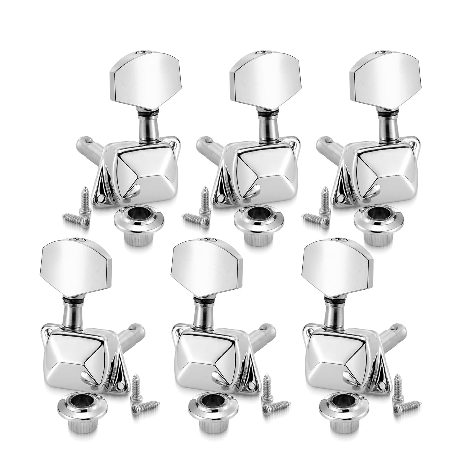 Chrome 3R3L Semiclosed Tuning Pegs Machine Heads for Acoustic Guitar