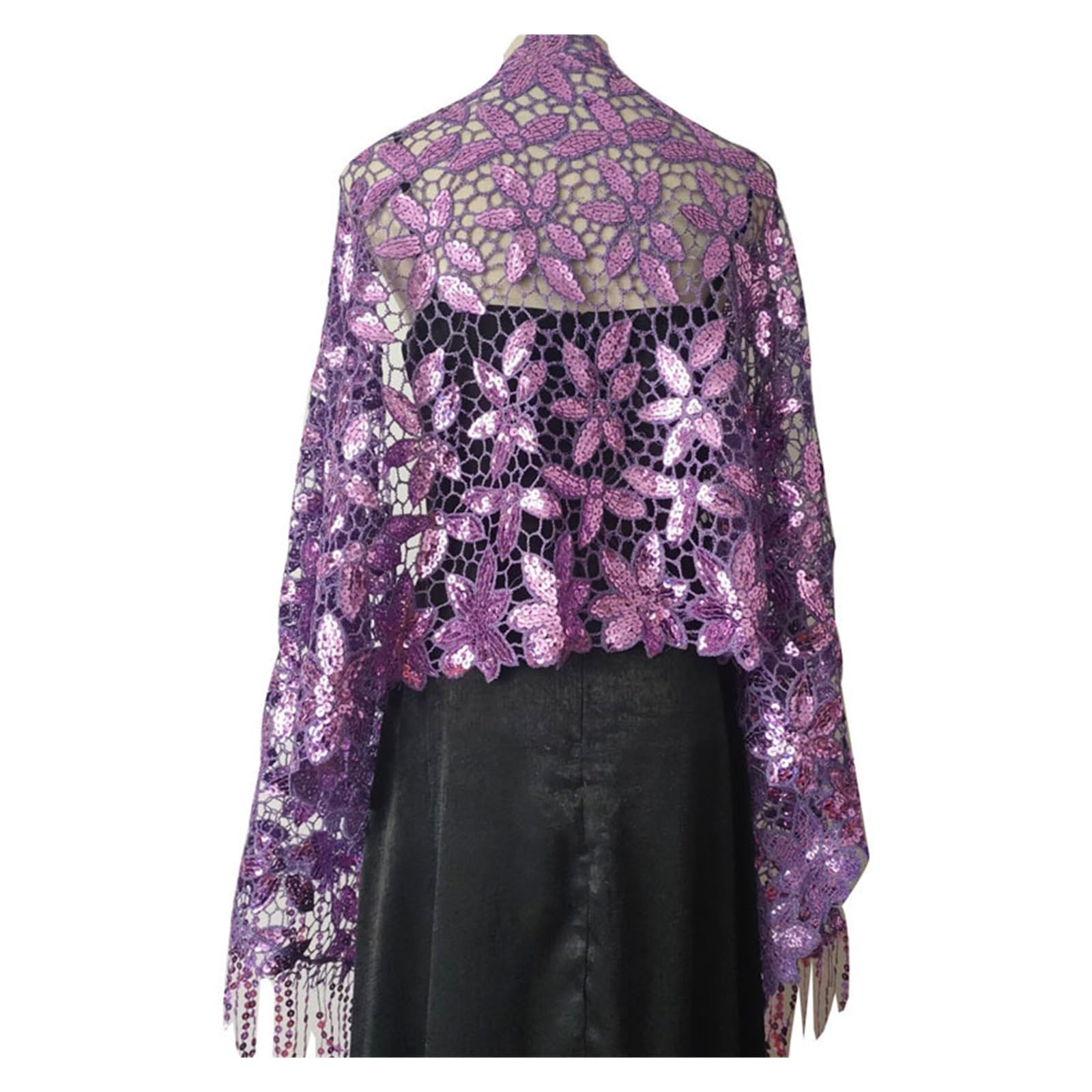 Chal de lentejuelas brillantes Elegante vestido de noche con purpurina y lentejuelas, chal for mujer, chales fiesta borlas, nupcial for dama honor, boda, Boleros, capas