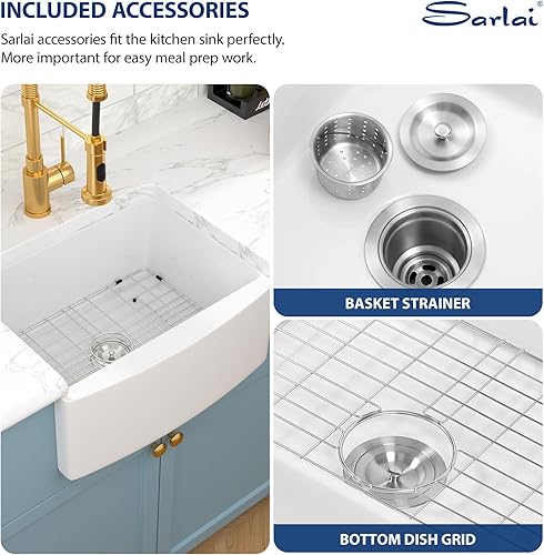 Miniatura 46 de Sarlai - Cerámica de porcelana de fregadero de porcelana, color blanco Blanco,Negro -,Negro estación de trabajo,Blanco estación