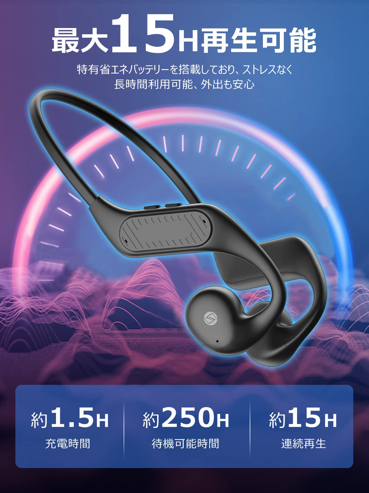 Amazon.co.jp: F.G.S 空気伝導イヤホン Bluetooth 5.3 耳を塞がない