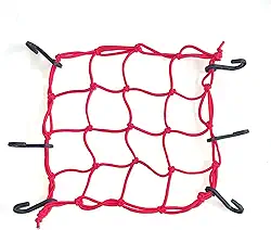 Rede Elástica Aranha Para Capacete Moto/Bagageiro 45 X 45 Vermelha (Vermelho)