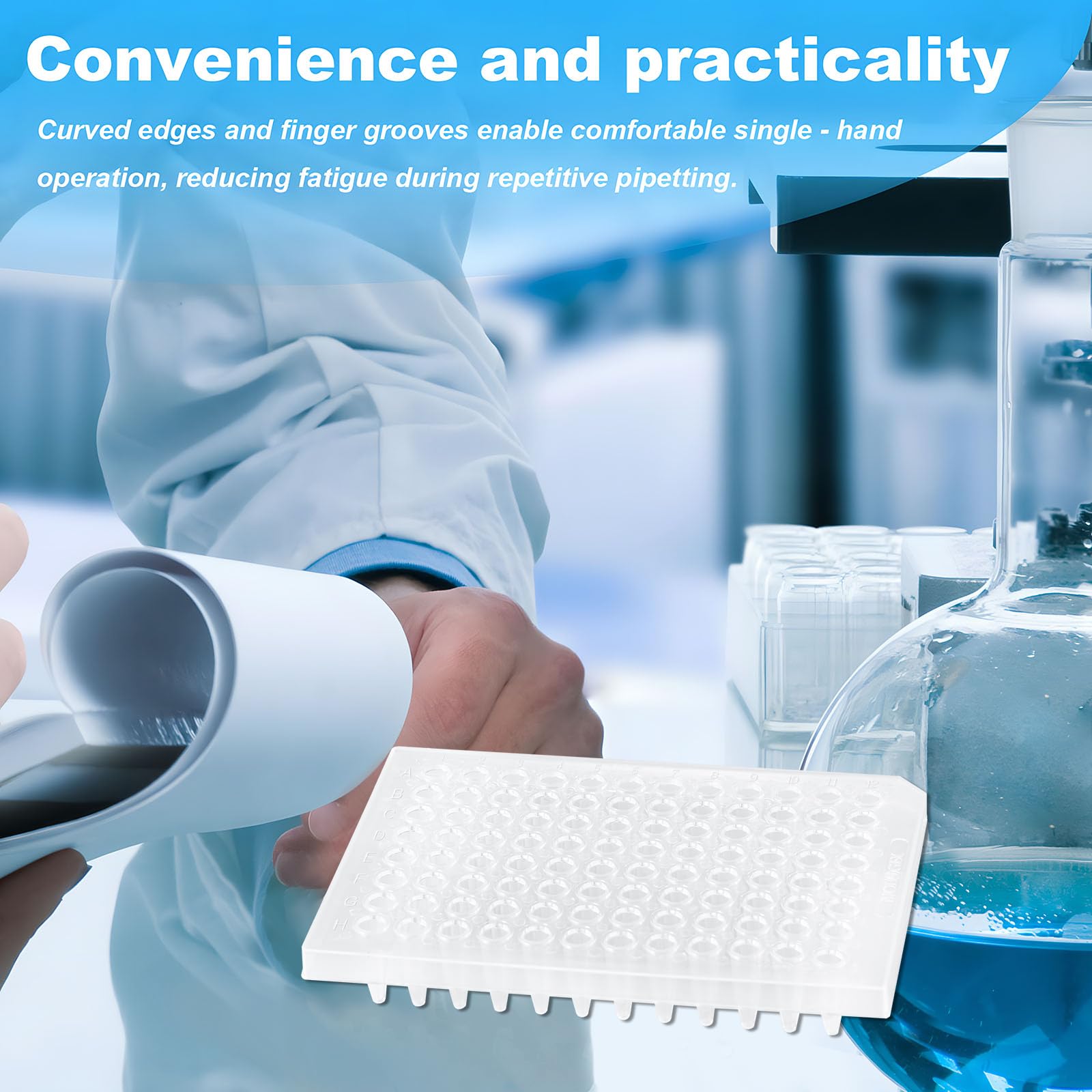100 Stück 96 Well PCR Platte, Labor PCR Platte, Labor Mikroplatten, Labor-Proben-Mikroplatten für Mikrochemie, 0.2ml, Half-Skirted, Unsteril, Polypropylene, Transparent