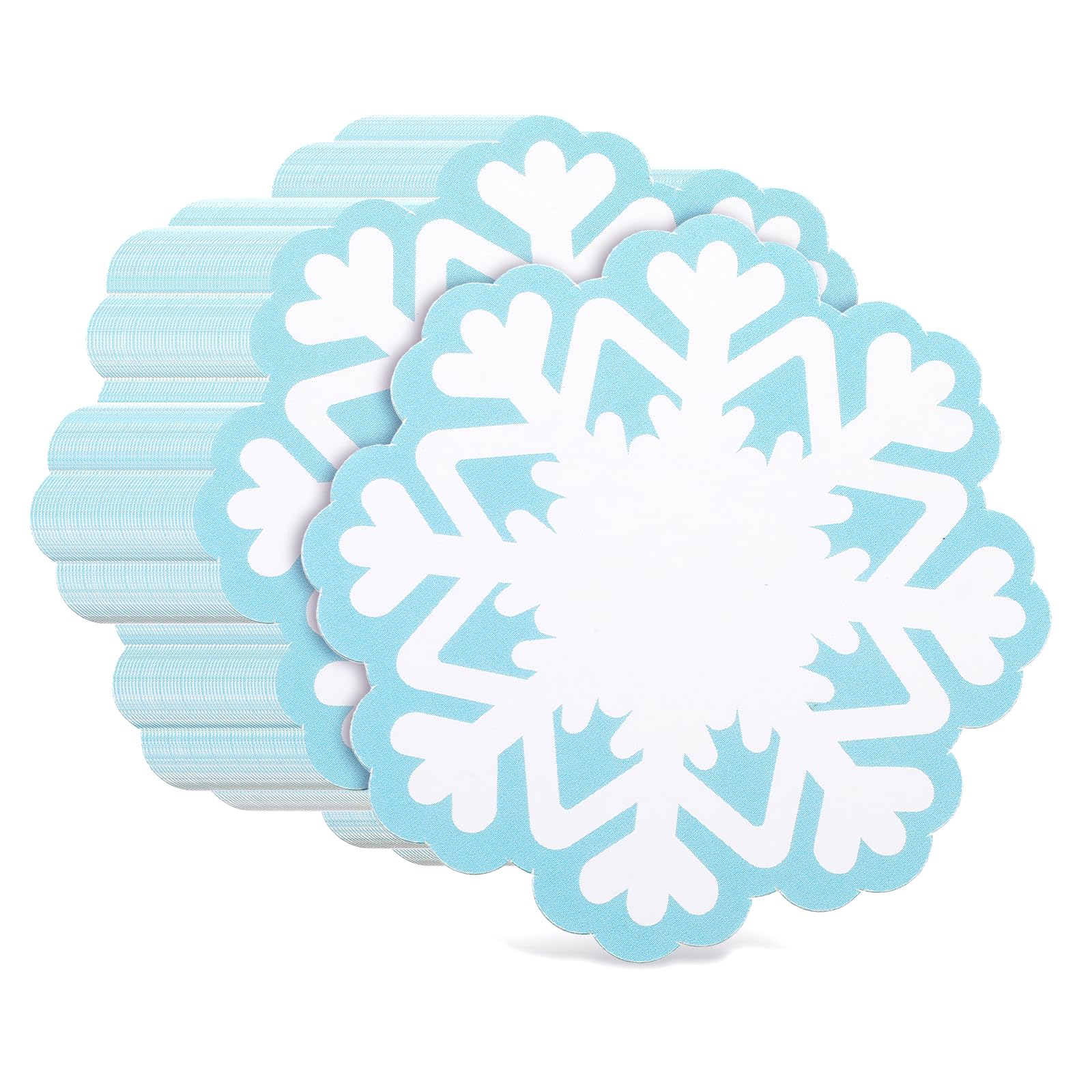 Glitzernde Weihnachtsausschnitte – 48 Stück, 10 Cm, Schneeflocken-Motive, Mit Klebepunkt