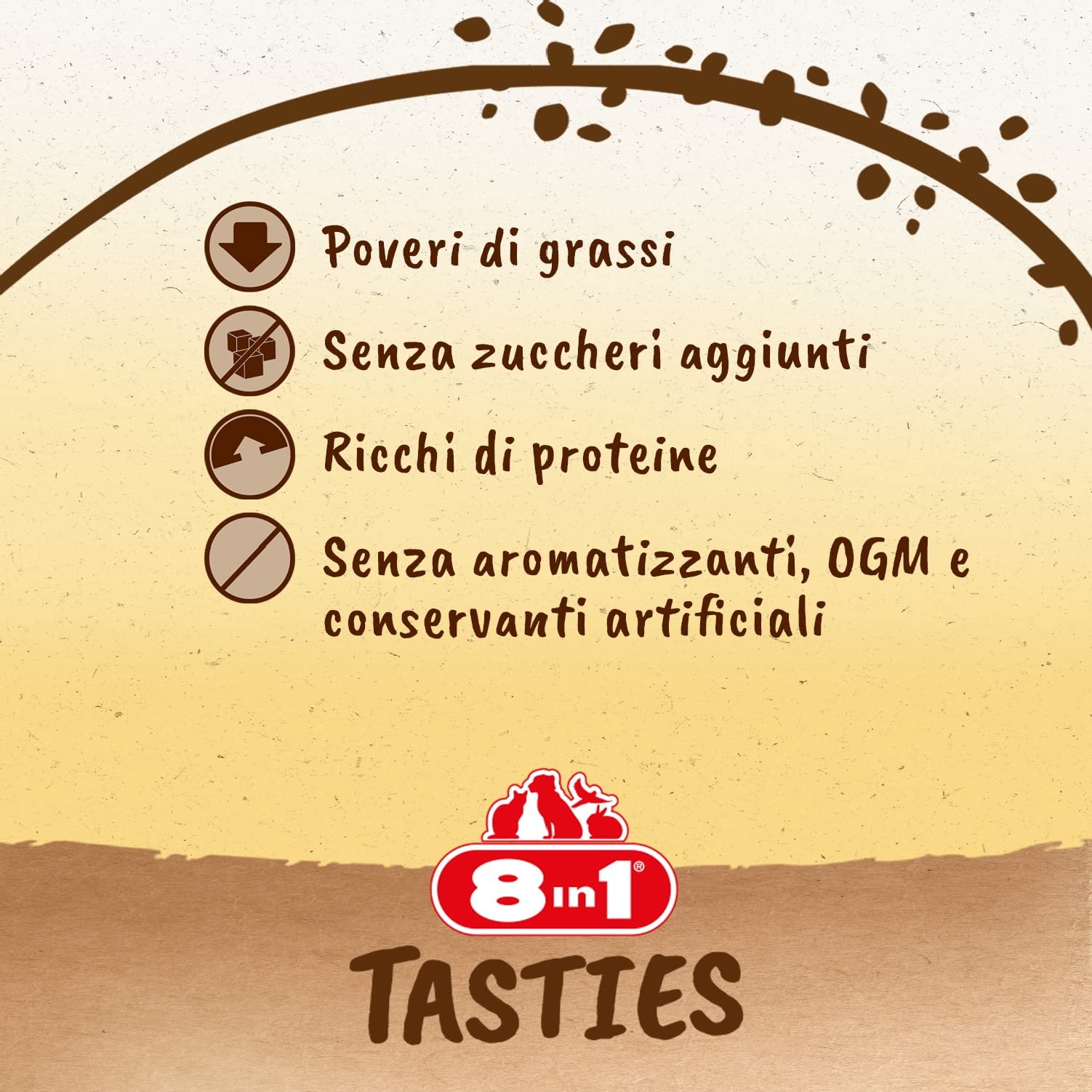 8in1 Tasties Calcium Bones - Ossa di calcio - Piccole ossa di calcio avvolte nel petto di pollo, 85