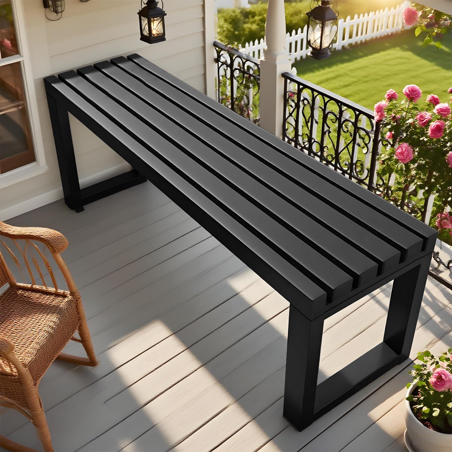 Banc d'extérieur en métal pour balcon et cour installez votre coin lecture