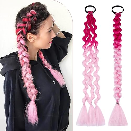 Benehair Extensión de cola de caballo de burbujas para mujeres negras, extensión de cola de caballo larga trenzada estilo protector, extensión de