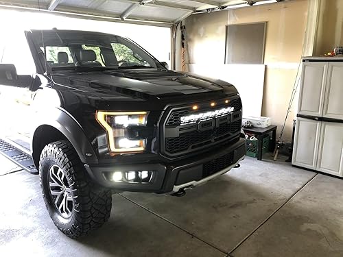 Miniatura 6 de iJDMTOY Kit de barra de luz LED de 30 pulgadas para montaje detrás de la rejilla compatible con Ford F-150 Raptor 2017-2020, incluye (1) barra de