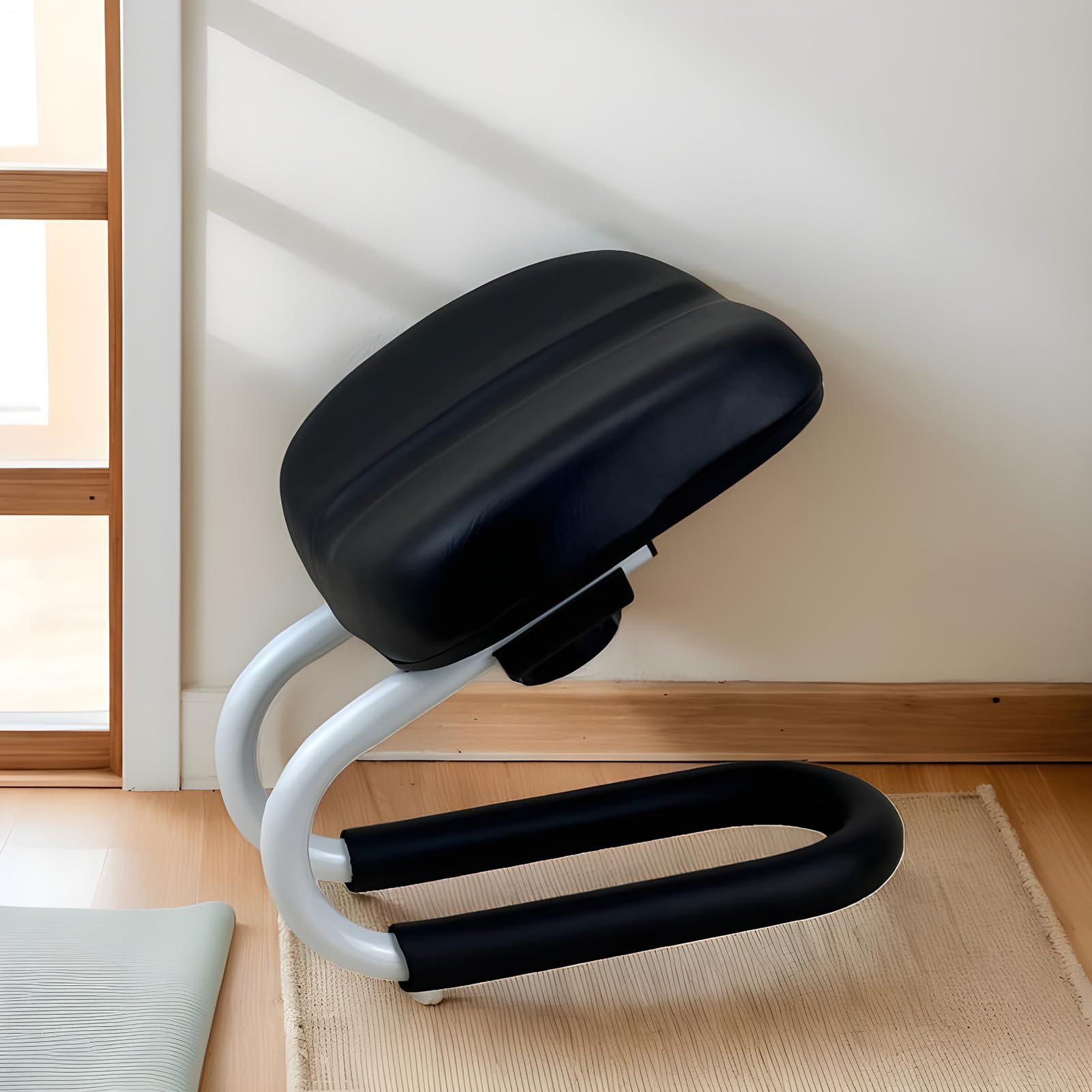 Banc de prière, siège de méditation - Cadre métallique Tabouret agenouillé Hauteur réglable - Sleeve de Jambe antidérapante, Accessoires de méditation, Chaise Portable pour Home Yoga Studio