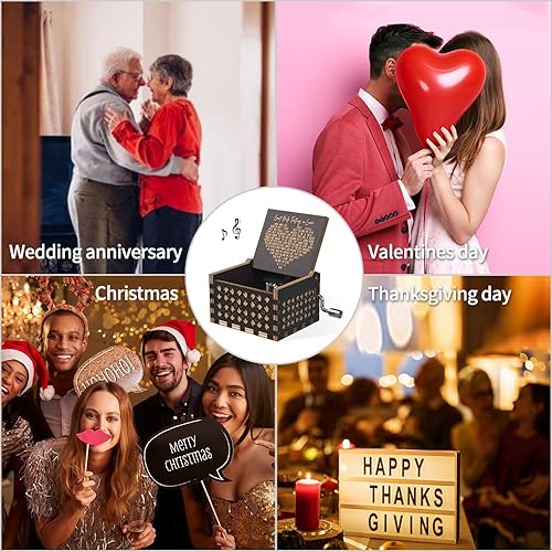 Miniatura 3 de Ucuber Caja de música Can't Help Falling in Love, regalo romántico de aniversario de boda para esposa, novia, parejas, ideas de regalo para novio,