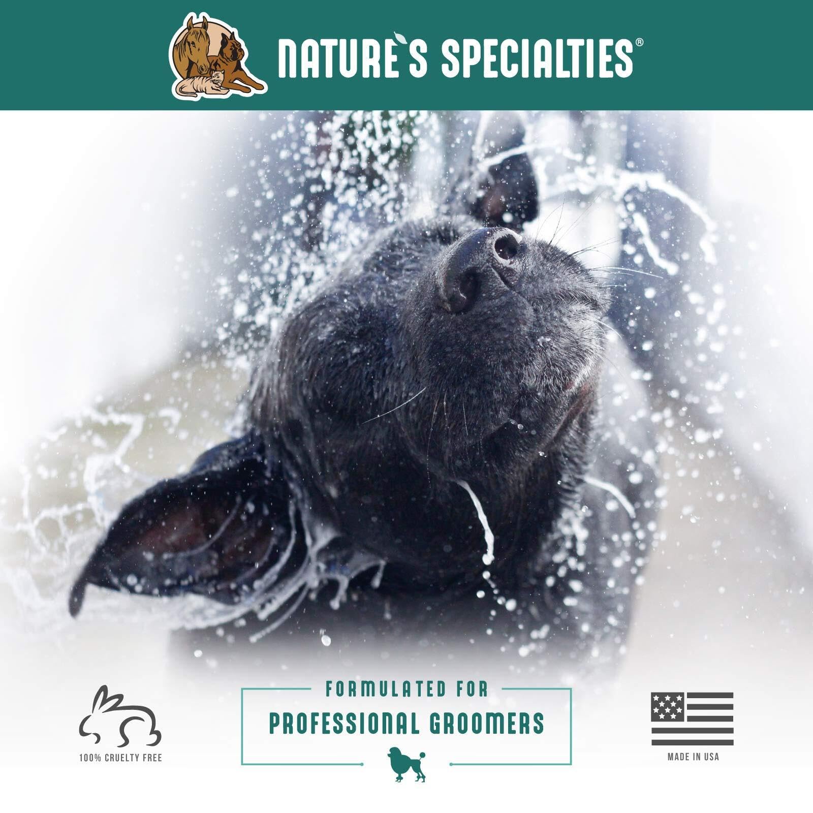 Nature's Specialties Almond Crisp Hundeshampoo - Tiefenreinigendes & Aufbauendes Hundeshampoo - Verleiht Struktur & Volumen - Ideal für Ausstellungsfelle - Lang Anhaltender Duft, 3.8L