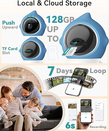 Miniatura 8 de ZUMIMALL Cámara para mascotas para interiores, cámara WiFi 5G2.4G para perrogato con juguete láser, cámaras de seguridad para mascotas de 3MP con