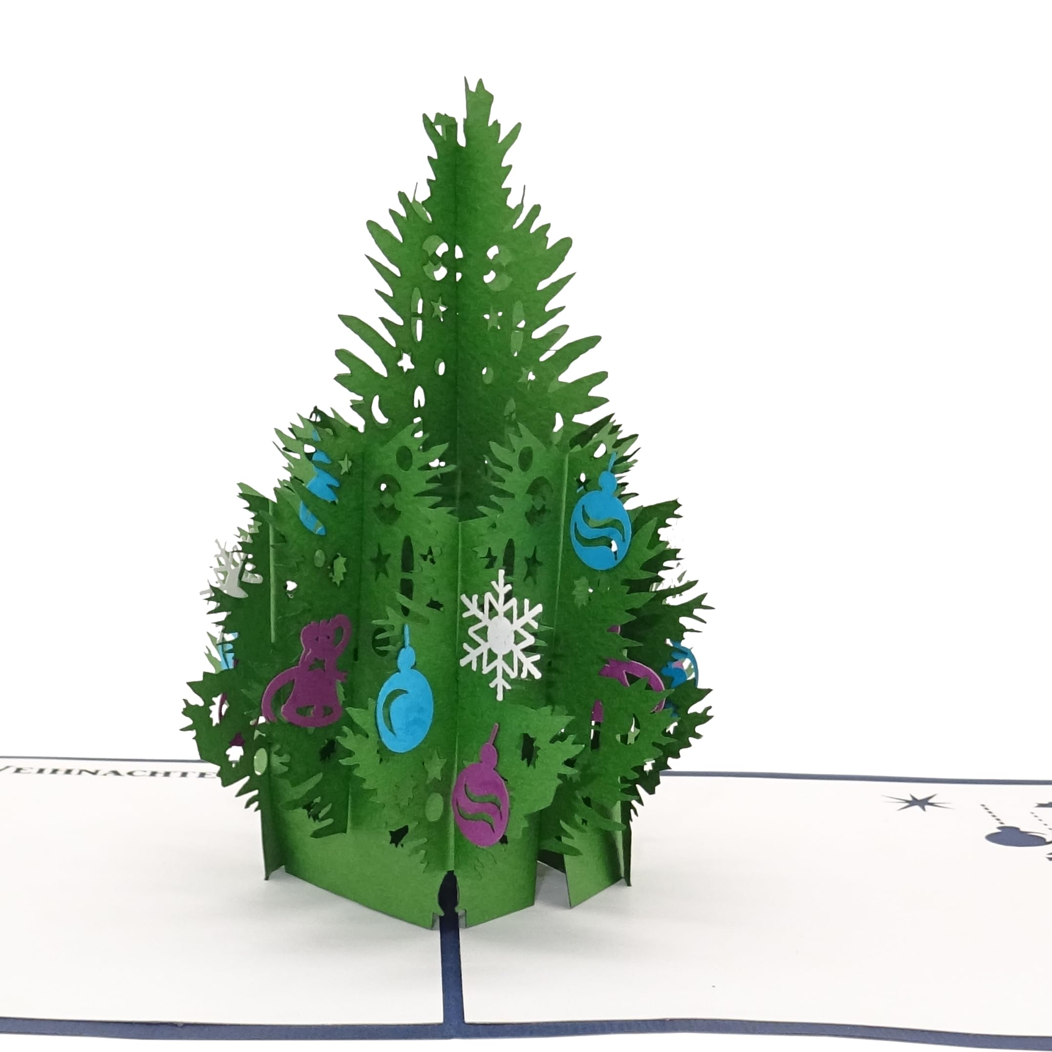 Asmallgf Weihnachts-Pop-Up-Karte – Mit Weihnachtsbaum & Schneemann, Handgefertigt, Inkl. Umschlag