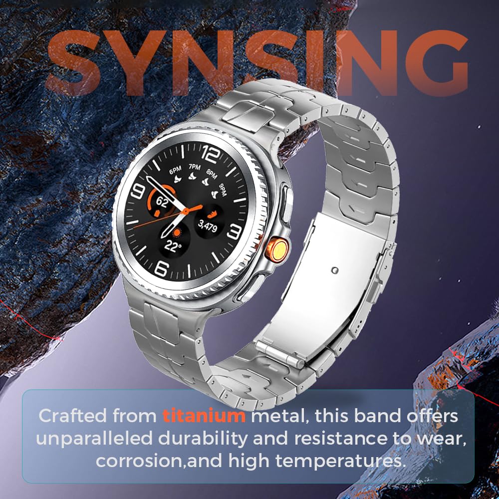 Bracelet de montre en métal titane compatible avec Samsung Galaxy Watch 8 40 mm/44 mm/8 Classic 46 mm 2025, Galaxy Watch 8 pour homme et femme