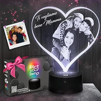 Lampada Personalizzata Con Foto E Musica (Stile Spotify) In Metacrilato Con Base Legno E Luce LED - Regalo Originale Per Compleanno, Matrimonio O Anniversario - 2