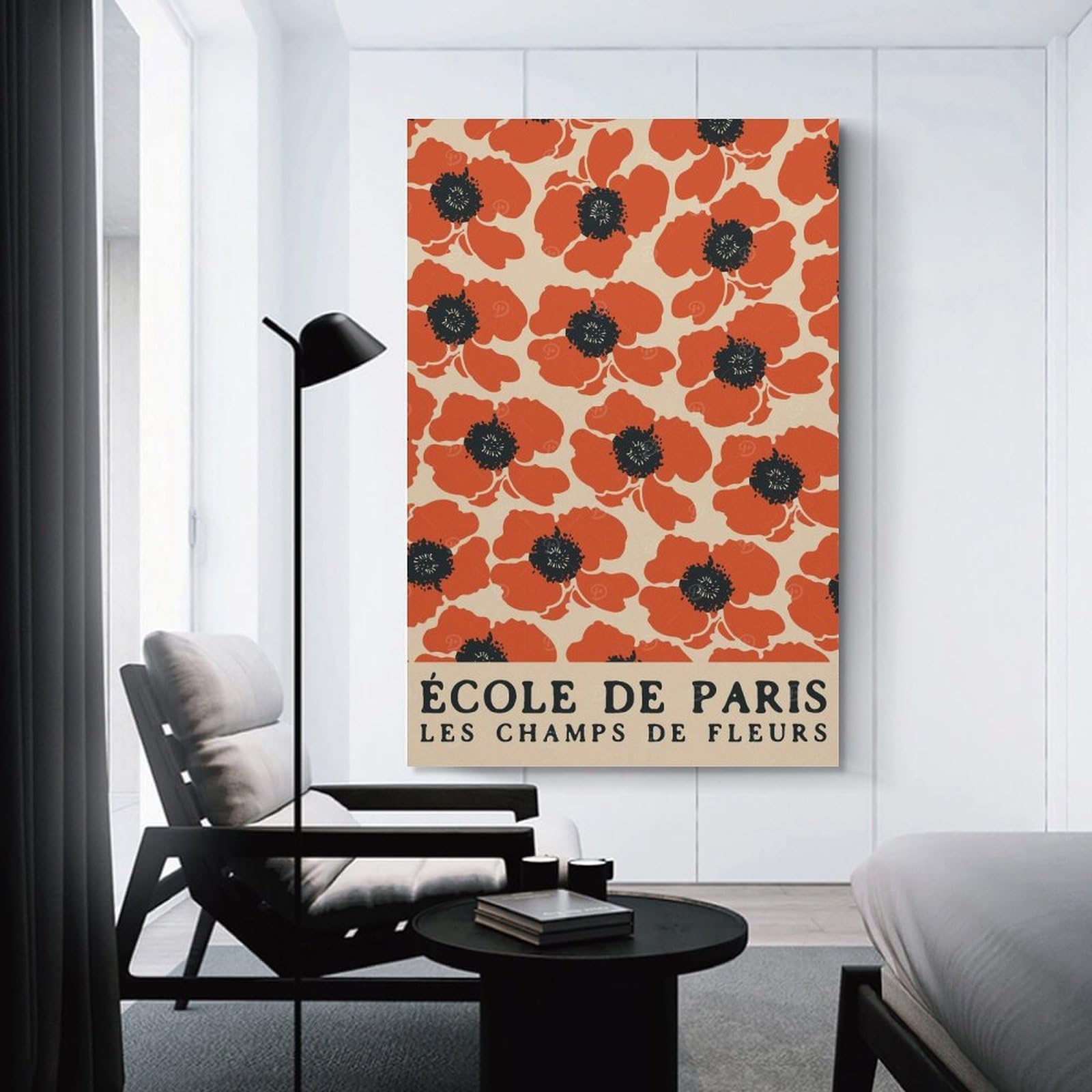 Junmoney Champs De Fleurs Paris Canvas Wall Art, 08x12inch(20x30cm), for Bedroom, Guest Room Or Reading Nook, Decorative Wall Art for Cosy Rooms