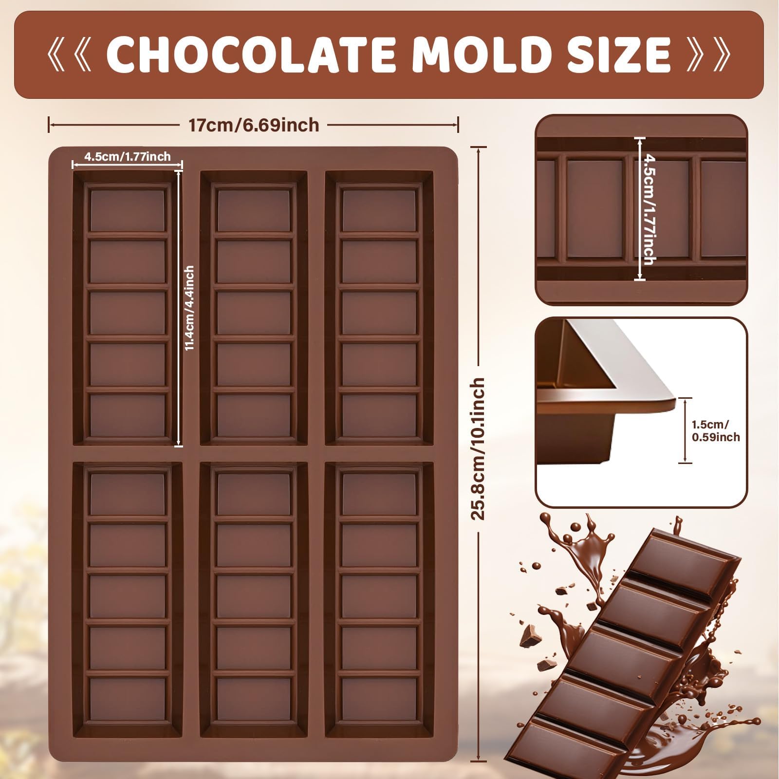 Stampo tavoletta di cioccolato quadrata 60 grammi | Acquista Online al Miglior Prezzo