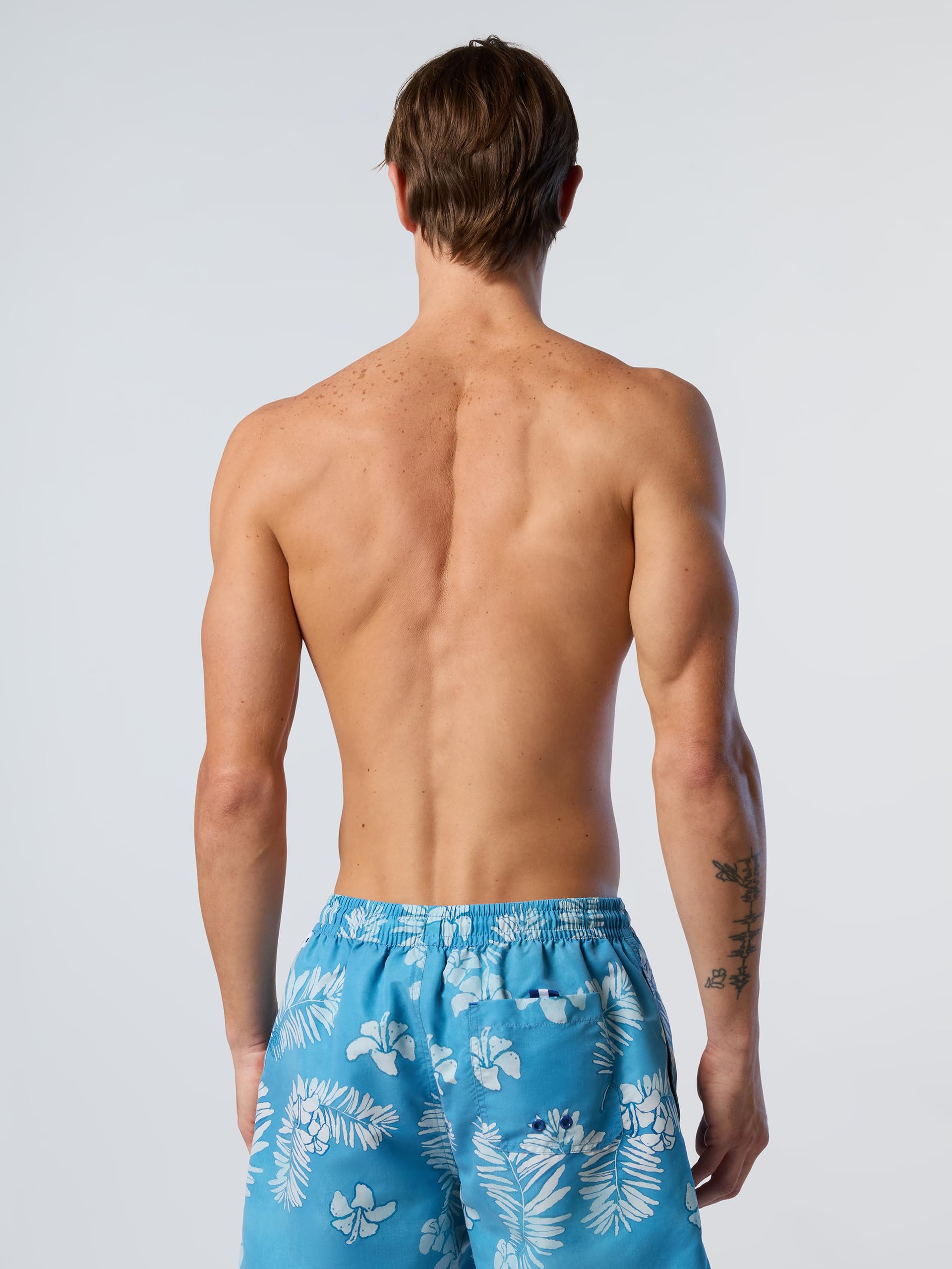 NORTH SAILS Boxer Mare Uomo in Poliestere Riciclato Effetto Pesca con Stampa Grafica