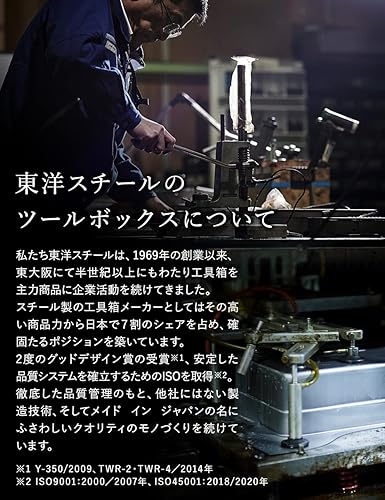 Miniatura 3 de Toyo Y-280 Caja de herramientas angulares de acero (caja de herramientas), azul