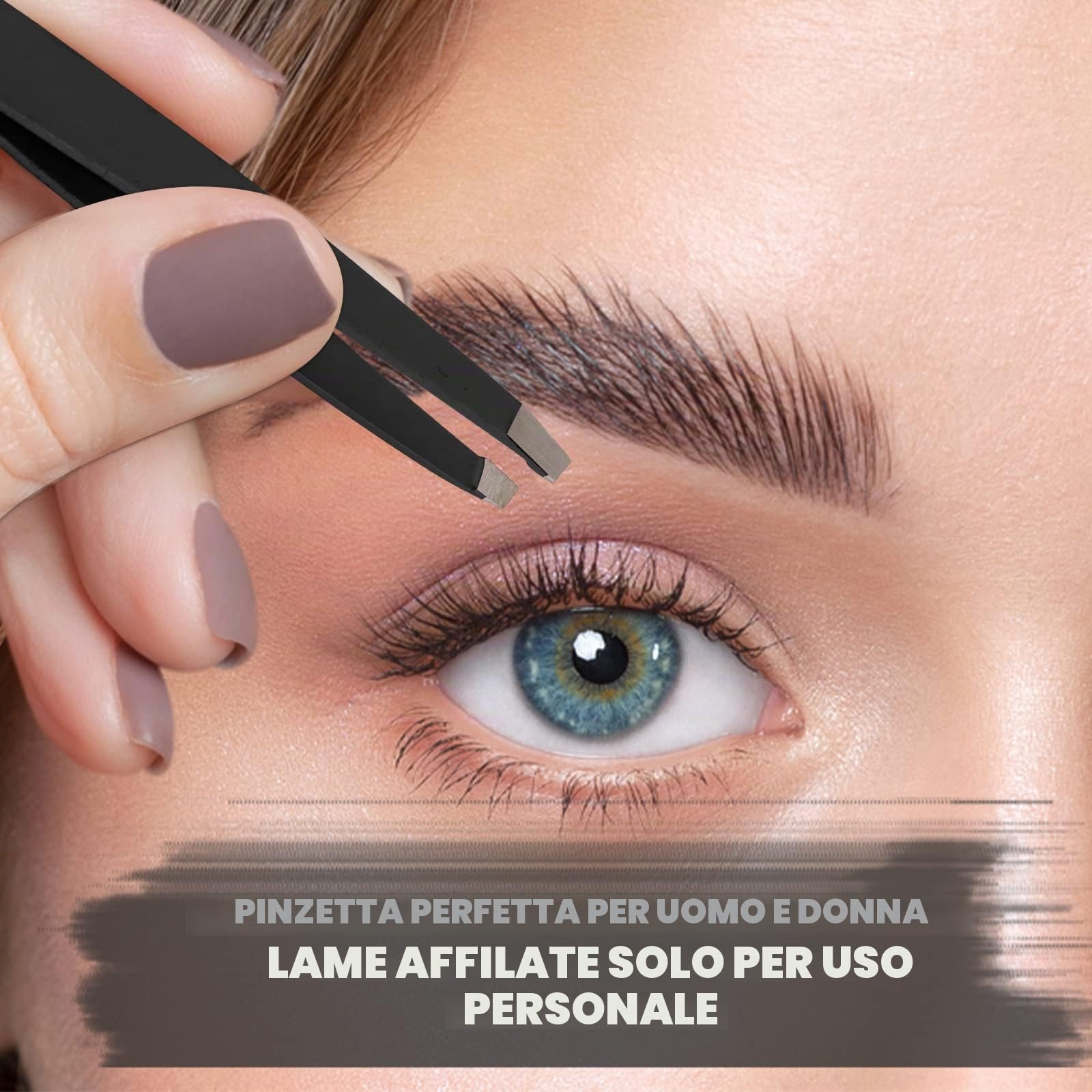 SS INSTRUMENTX Pinzetta Sopracciglia Professionale per Uomini e Donne, Acciaio Inossidabile Punta Inclinata Pinzetta Sopracciglia per Rimozione peli Precisione, Impugnatura Antiscivolo (Nera)