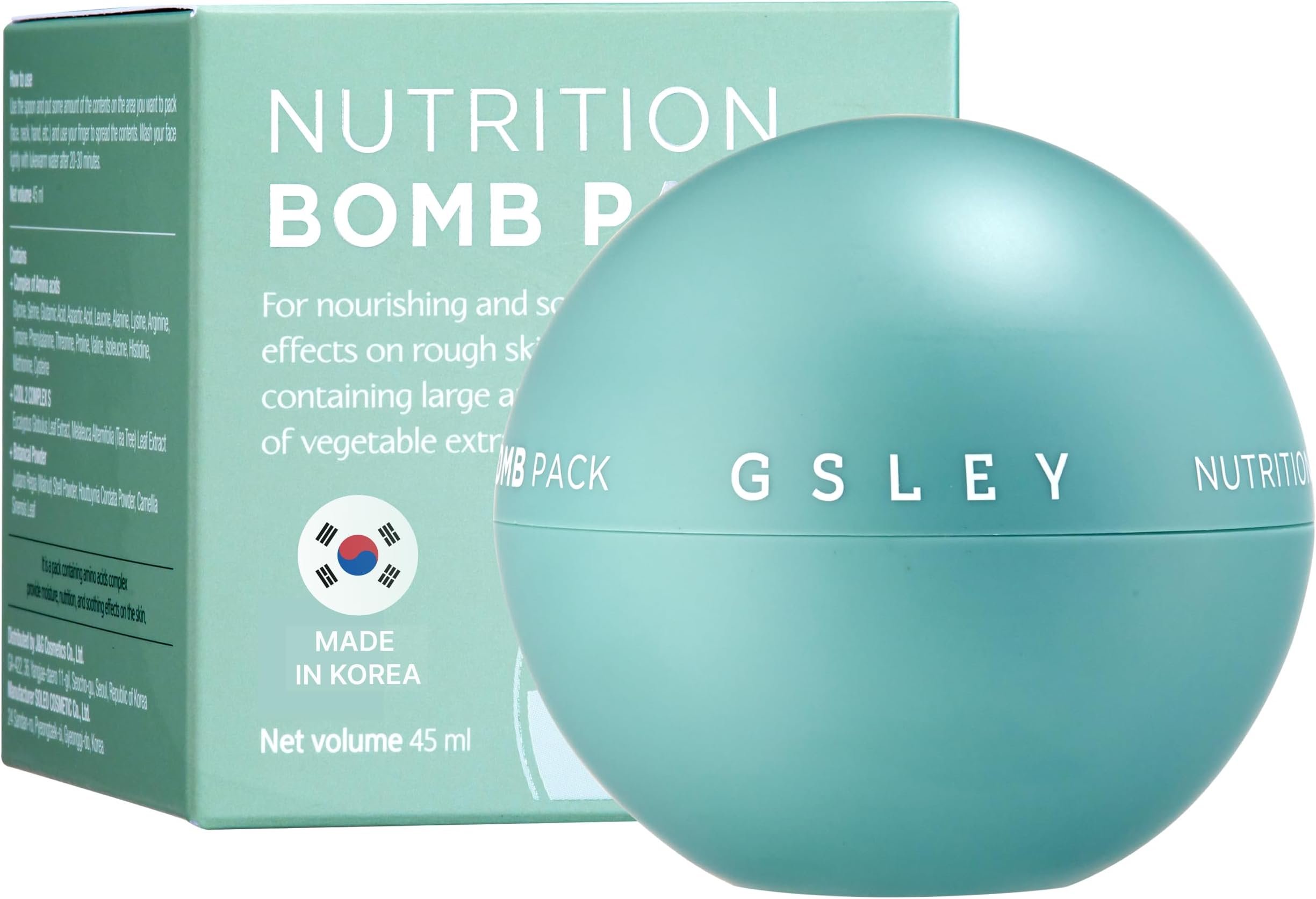 GSLEYNutrition Bomb Pack - Korean Skincare Noutrition Mask, Refreshing & Calming Mask, Infused with Natural Elements, Soothing and Moistruising Wash-off Mask for Dry Skin