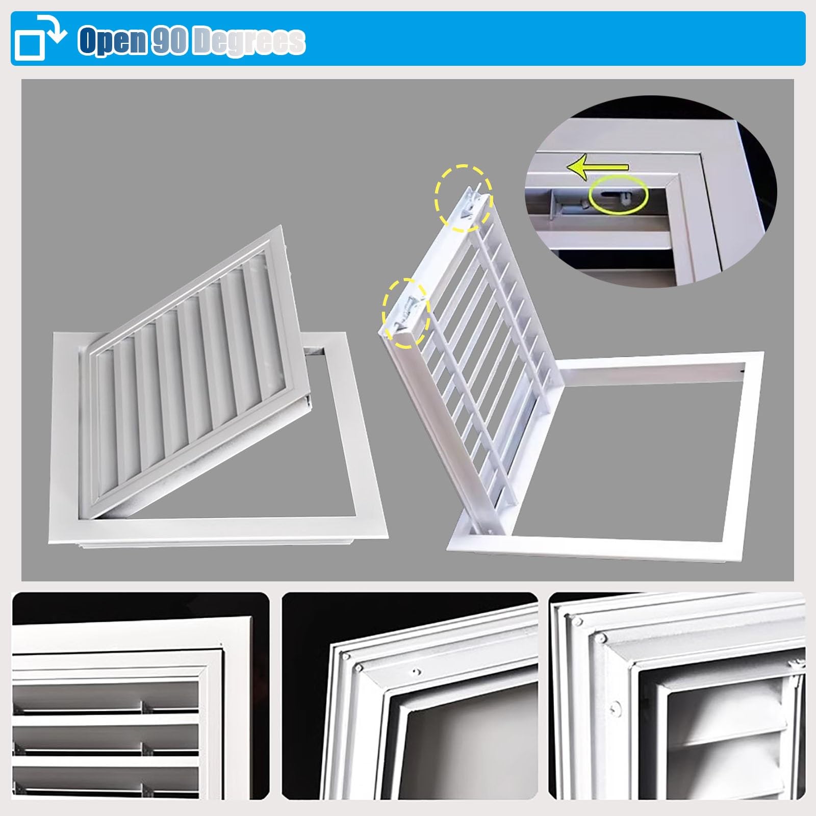 Griglia D'aria In Alluminio Per Cucina, In Alluminio Anodizzato