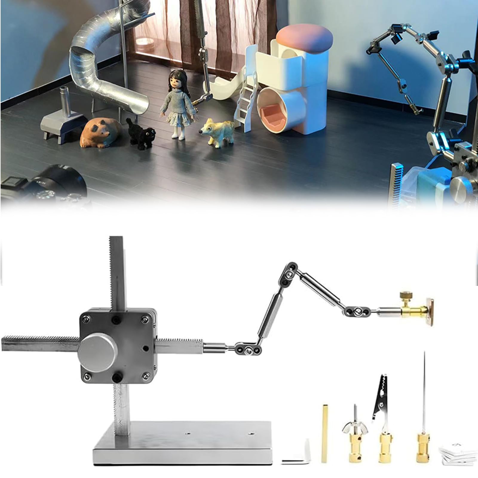 Stop Motion Armature Kits, vertikales und horizontales Animationswickler-System mit 5 Anschlüssen für Figuren und Ton, 50 cm