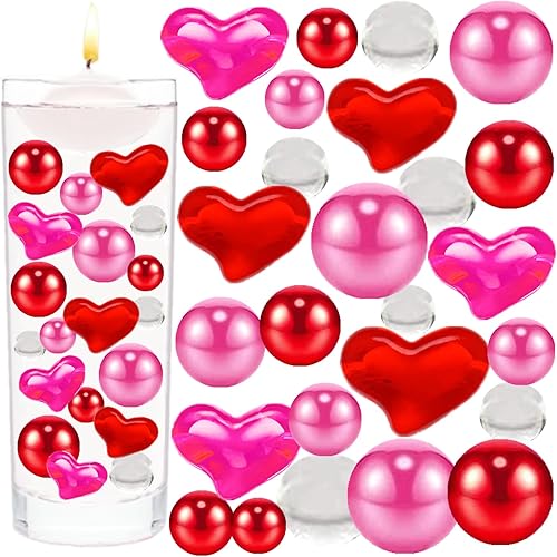 6106 piezas de decoración de jarrón para el día de San Valentín, perlas flotantes de acrílico con forma de corazón, cuentas de gel de agua disponible en Yaxa Venezuela