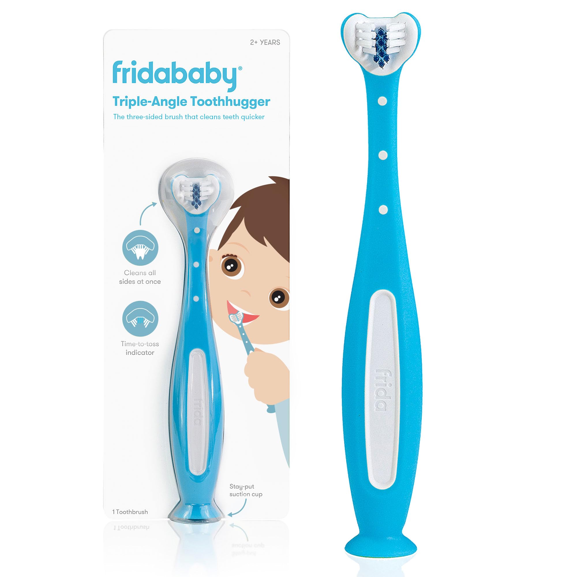 Triple-Angle Toothhugger Toothbrush for Toddlers by Frida Baby, Blue