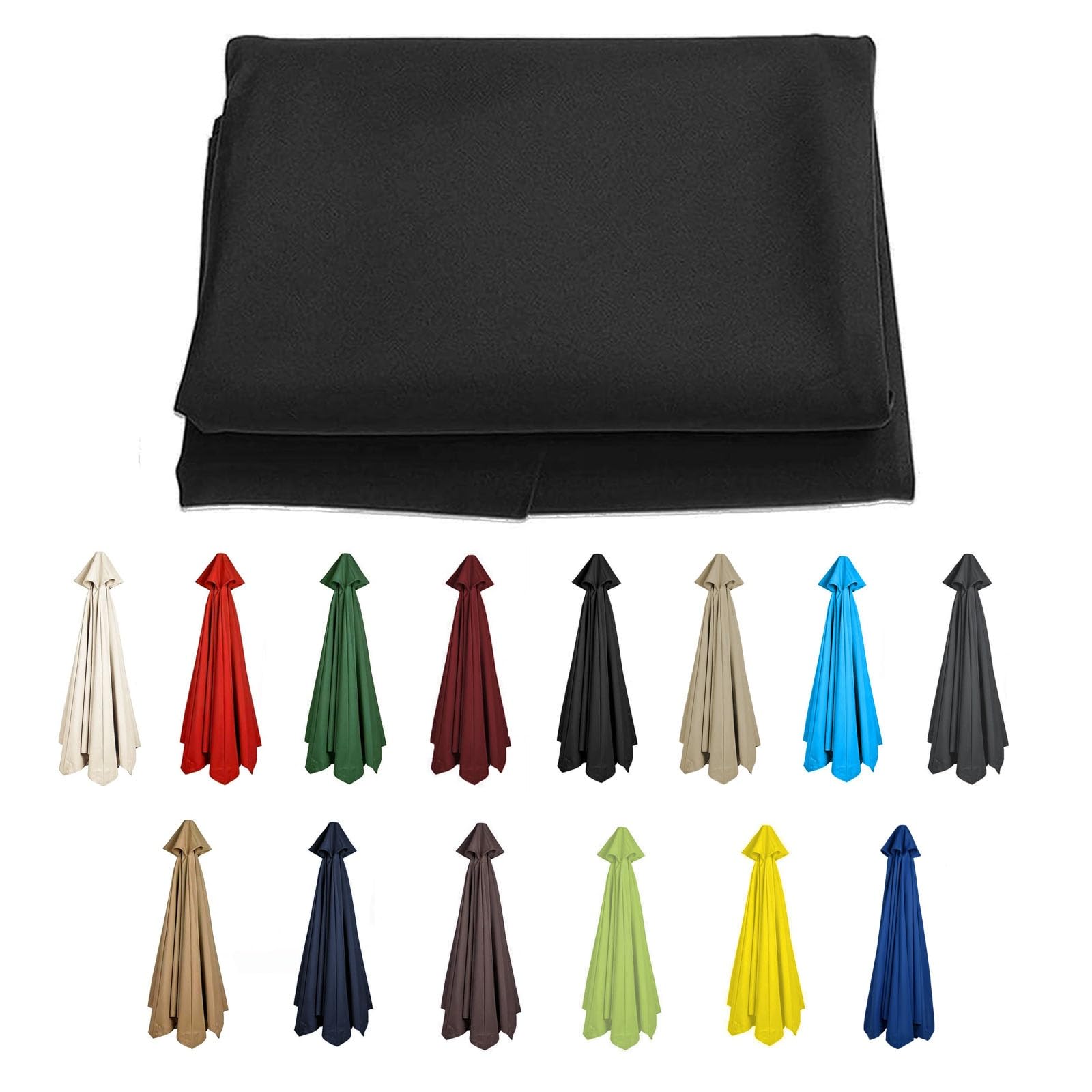 Gzdxbf Black 6 Ribs/8 Ribs Cantilever Umbrella Replacement Cloth Garden Parasol Canopy Cover Replacement Parasol Fabric Cover, 200/270/300Cm Canopy(Color:,Size:6ribs-3M(9.8Ft))