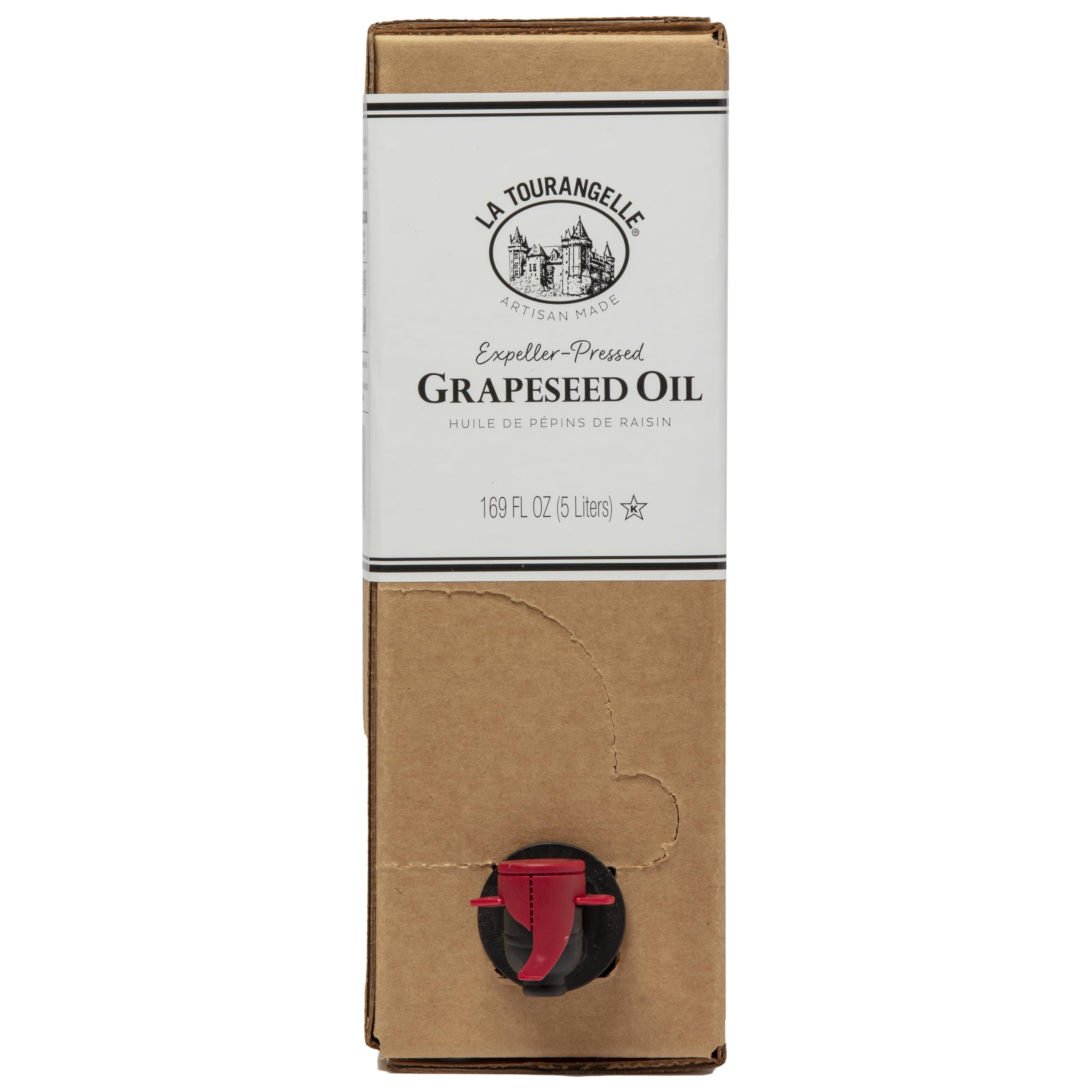 Expeller-Pressed Grapeseed Oil, High Heat Neutral Cooking Oil, Cast Iron Seasoning, Also Great for Skin, Hair, and DIY Beauty Recipes, 5 Liters