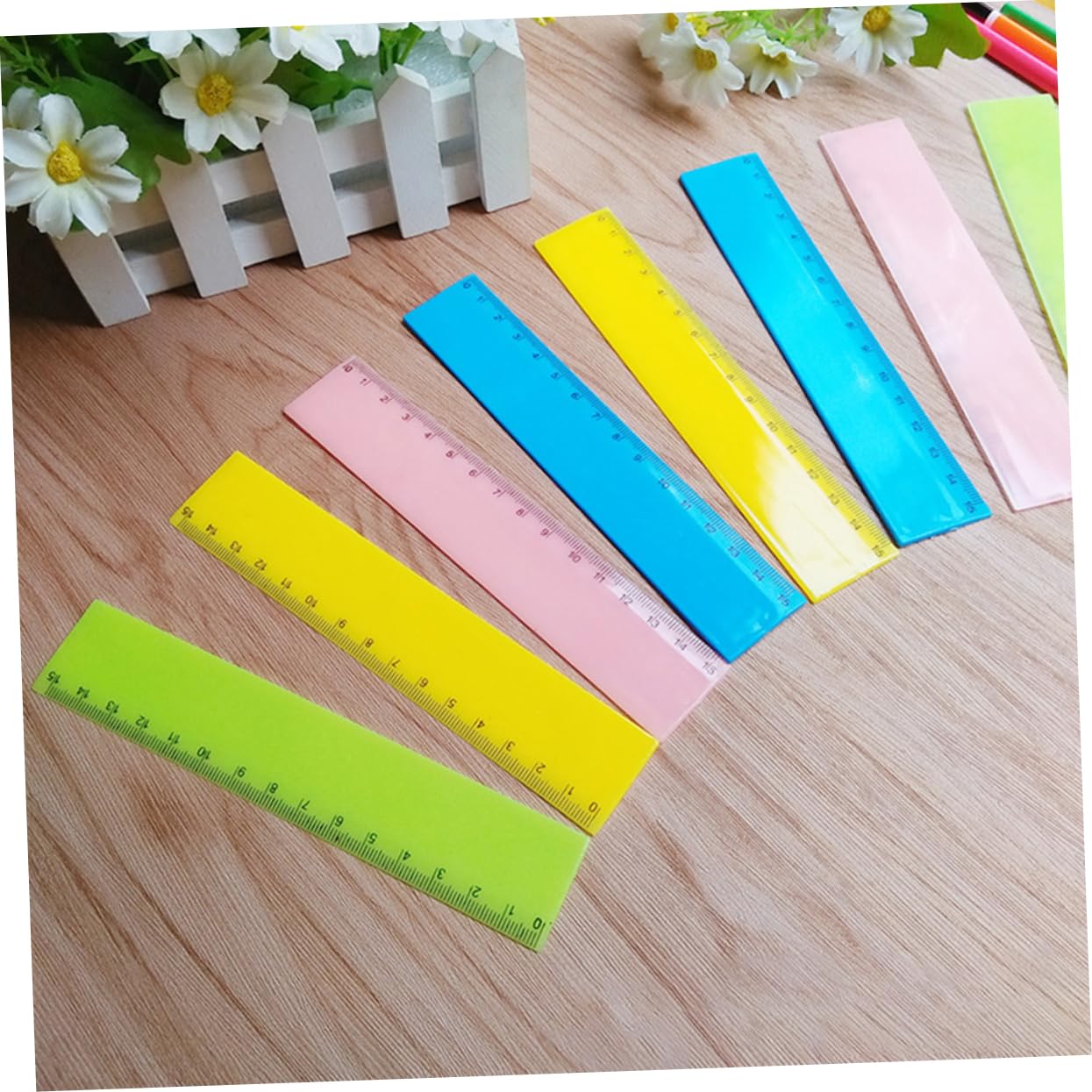 Lot De 5 Règles Multifonctions Droites Pour Lécole Le Bureau La Maison Légères Et Portables En Plastique 25 Pièces X 5