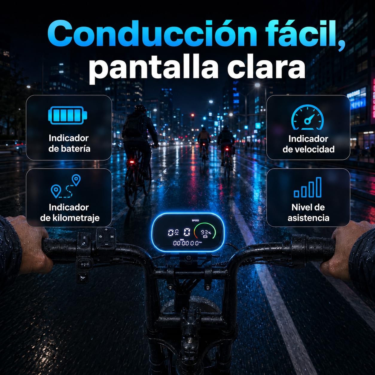 Bodywel Bicicleta Eléctrica de Carretera Adultos, M16Pro 16x4.0” Bicis Electricas de Montaña, Ebike con Batería 48V 15Ah, Motor 250W, 80 km Autonomía (Pas), Pantalla LCD, Suspensión Completa