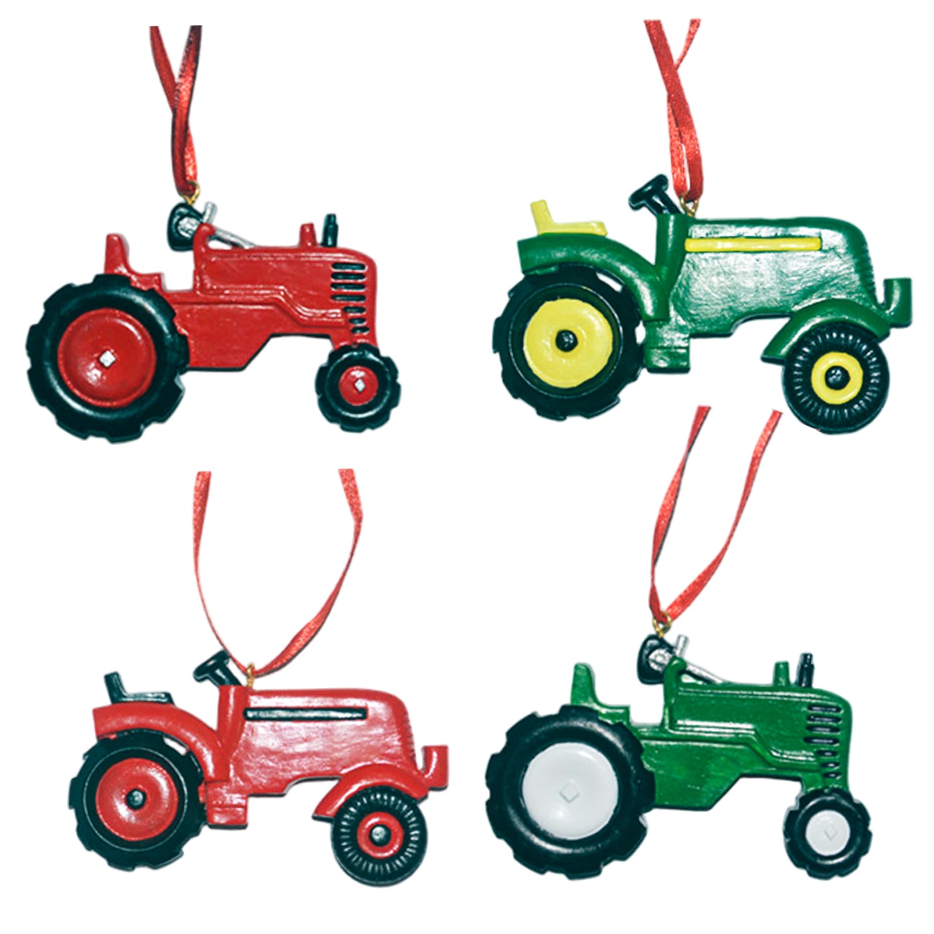 4Pcs Tractor Ornaments for Christmas Tree Resin Tractor Christmas Ornament for Home Party Hanging Decorations Decorative Hanging Ornaments, Tree, Chri