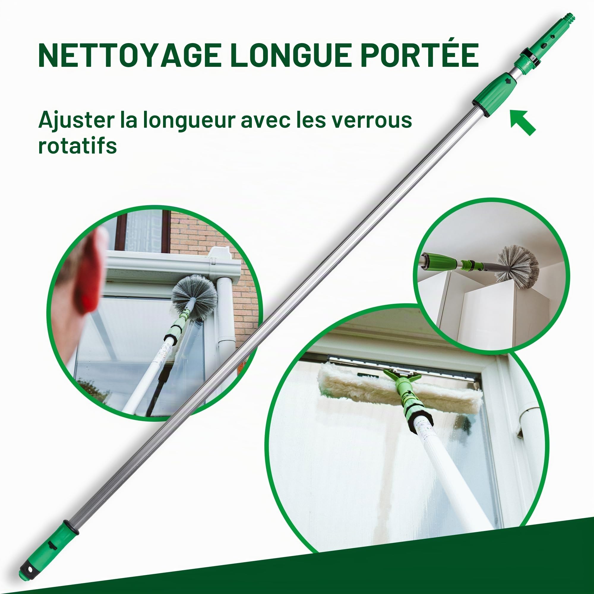 Unger Optiloc Barre télescopique en 2 Parties - 1,25 m